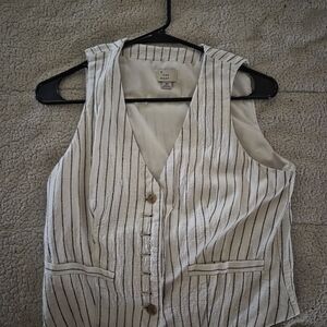 A New Day Cream and Black Striped Top